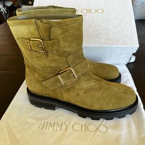 Jimmy Choo Suede Ankle Boots Size 40.5 New In Box